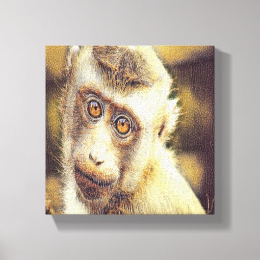 Cute monkey canvas afdruk (Voorkant)