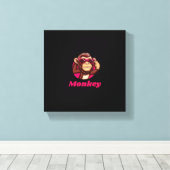 Cute Monkey Canvas Afdruk (Insitu (Houten vloer))