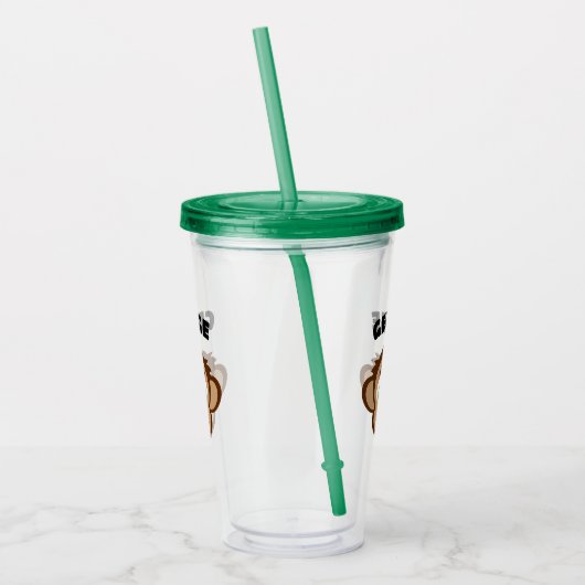 Cute monkey cartoon custom kid's name acryl drinkbeker (Links)