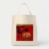Cute Monkey Chinese Year Zodiac Birthday Canvas ta Tote Bag (Voorkant)