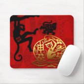 Cute Monkey Chinese Year Zodiac Birthday Mousepad Muismat (Met muis)