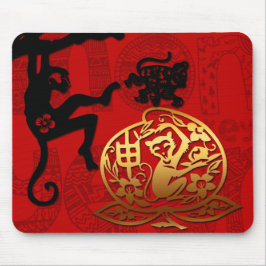 Cute Monkey Chinese Year Zodiac Birthday Mousepad Muismat