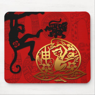 Cute Monkey Chinese Year Zodiac Birthday Mousepad Muismat