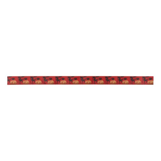 Cute Monkey Chinese Year Zodiac Birthday Ribbon Satijnen Lint (Voorkant)