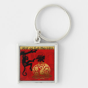 Cute Monkey Chinese Year Zodiac Birthday sleutelha Sleutelhanger