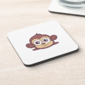 Cute monkey clipart bier onderzetter (Linkerzijde)
