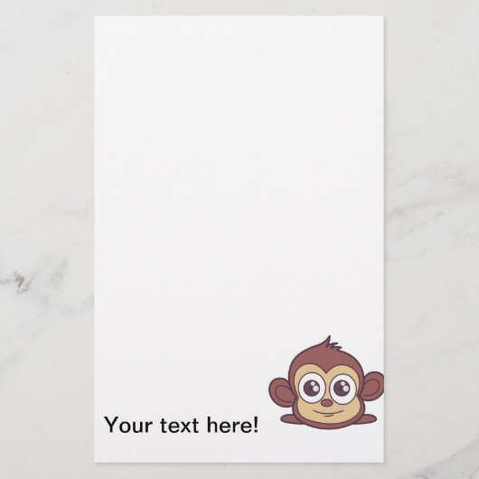 Cute monkey clipart briefpapier (Voorkant)