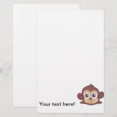 Cute monkey clipart briefpapier (Voorkant / Achterkant)