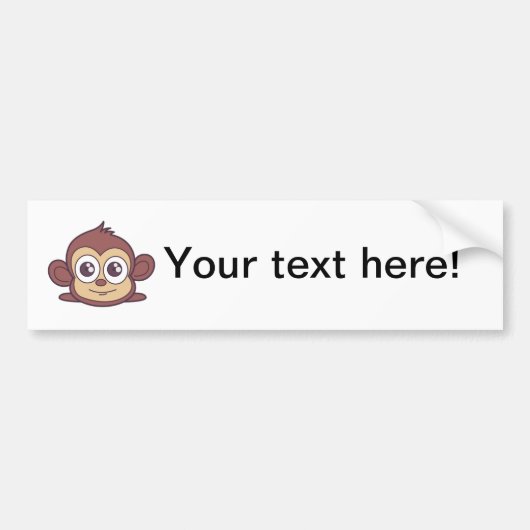 Cute monkey clipart bumpersticker (Voorkant)