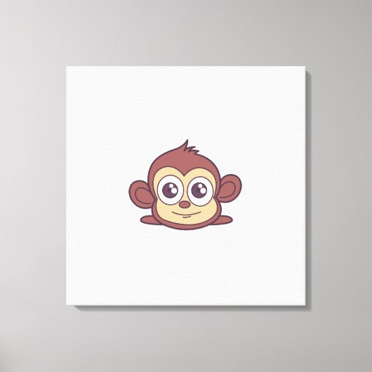 Cute monkey clipart canvas afdruk (Voorkant)