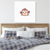 Cute monkey clipart canvas afdruk (Insitu (Slaapkamer))