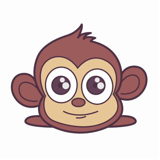 Cute monkey clipart fotobeeldje sleutelhanger (Voorkant)