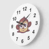 Cute monkey clipart grote klok (Hoek)