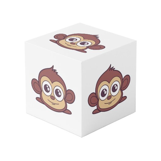 Cute monkey clipart kubus (Voorkant hoekig)