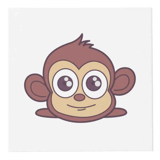 Cute monkey clipart kubus (Voorkant)