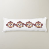 Cute monkey clipart lichaamskussen (Voorkant)