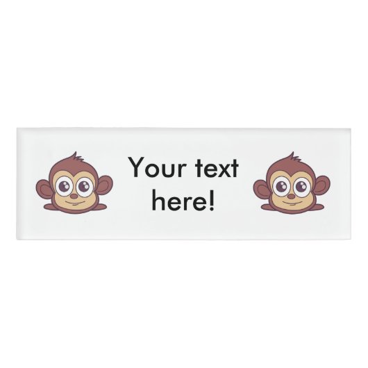 Cute monkey clipart naambadge (Voorkant)