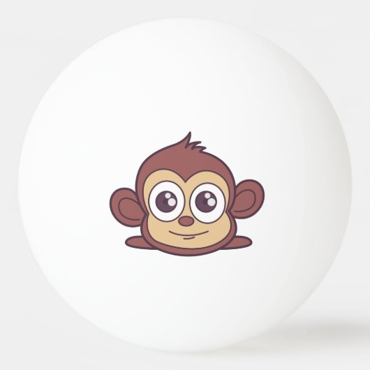 Cute monkey clipart pingpongbal (Achterkant)