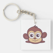 Cute monkey clipart sleutelhanger (Voorkant)