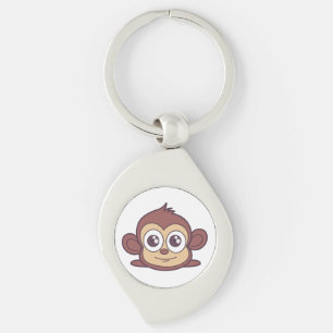 Cute monkey clipart sleutelhanger