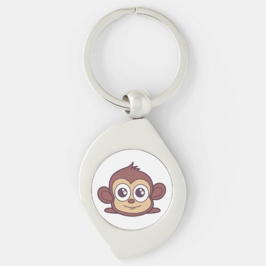 Cute monkey clipart sleutelhanger (Voorkant)
