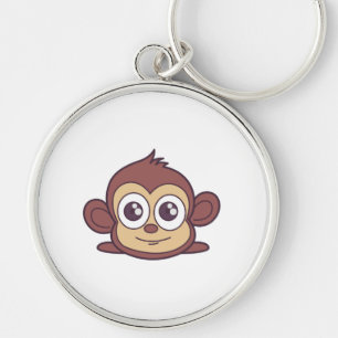 Cute monkey clipart sleutelhanger