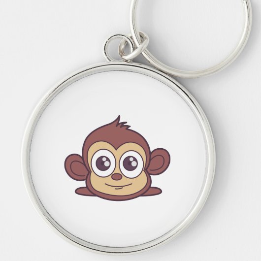 Cute monkey clipart sleutelhanger (Voorkant)