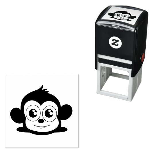 Cute monkey clipart  zelfinktende stempel (In situ)