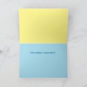 Cute Monkey Dank je creditcard Blauw Bedankkaart (Binnen)