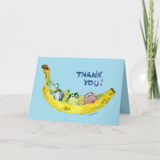 Cute Monkey Dank je creditcard Blauw Bedankkaart
