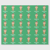 Cute Monkey die een Banaan houdt met een Bow Cadeaupapier (Vlak)