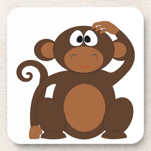 Cute Monkey Drankjes Onderzetter (Voorkant)