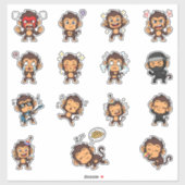 Cute Monkey Emoji Sticker Set (Vel)
