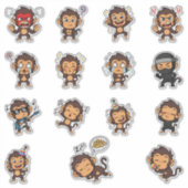 Cute Monkey Emoji Sticker Set (Voorkant)