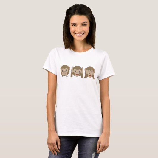 Cute Monkey Emoji T-Shirt (Voorkant volledig)