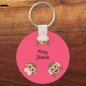 Cute Monkey Emojis Sleutelhanger (Voorkant)