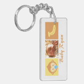 Cute Monkey en Banana for Newborns Sleutelhanger (Voorkant Links)