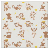 Cute Monkey en Bananas Pattern  Stof (Close Up)