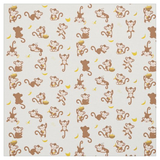 Cute Monkey en Bananas Pattern  Stof (Swatch)