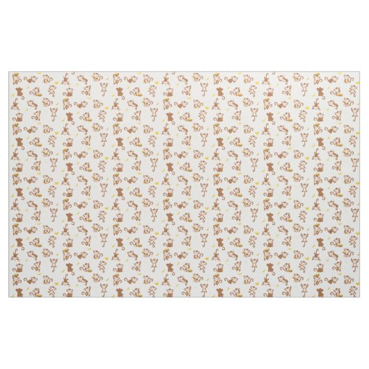 Cute Monkey en Bananas Pattern  Stof (Fat Quarter)