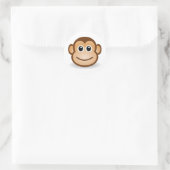 Cute Monkey Face Ronde Sticker (Tas)