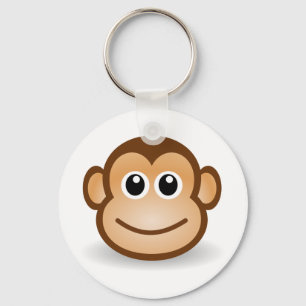 Cute Monkey Face Sleutelhanger