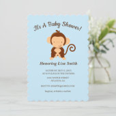 Cute Monkey Floral Baby shower Kaart (Staand voorkant)