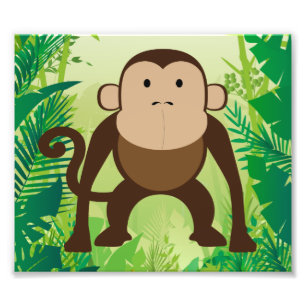 Cute Monkey Foto Afdruk