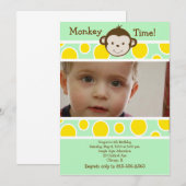 CUTE MONKEY *FOTO* Birthday Invitation Kaart (Voorkant / Achterkant)