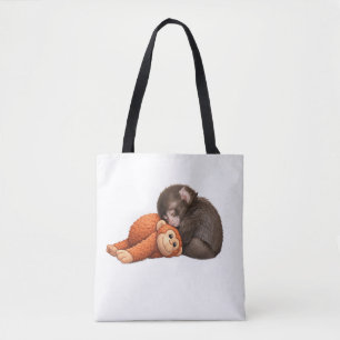 Cute Monkey Friends Tote Bag – Schattige Baby Aap