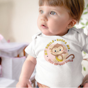 Cute Monkey Fun Phrase Gender Neutral Romper
