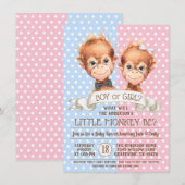 Cute Monkey Geslacht bekend maken Kaart (Voorkant / Achterkant)