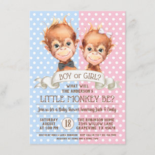 Cute Monkey Geslacht bekend maken Kaart