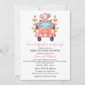Cute Monkey Girl Baby Shower Drive Through    Kaart (Voorkant)